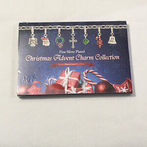 Christmas Advent Charm Collection Bracelet Necklace  24 Gifts  Silver Plated